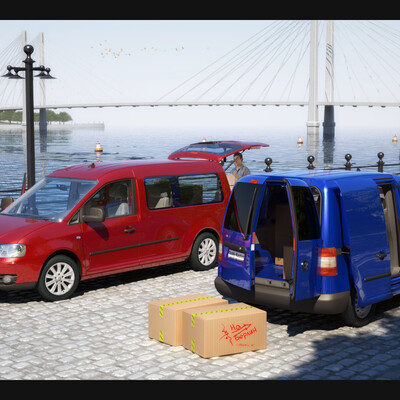 VW Caddy, Quay Shot