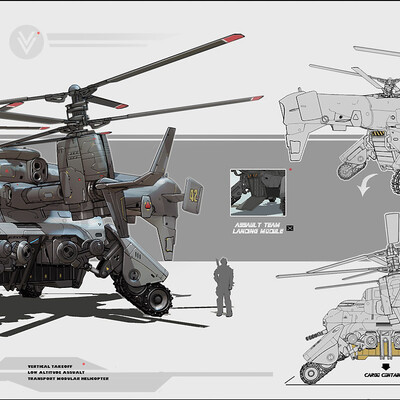  Vertical Takeoff Low Altitude Assualt - Transport Modular Helicopter 