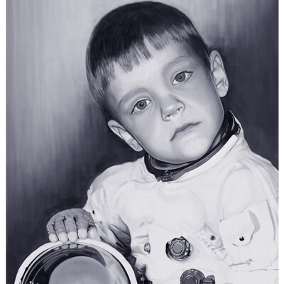 Portret yunogo kosmonavta.