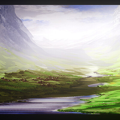 Mountains, rocks.