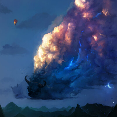Dream of the cloudy bulls