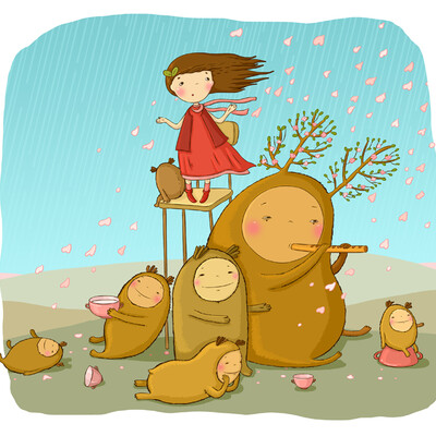 Rain and petals