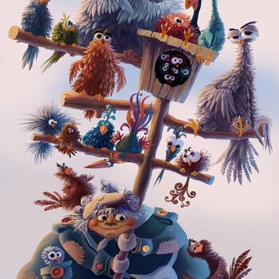 Grandma and the birds