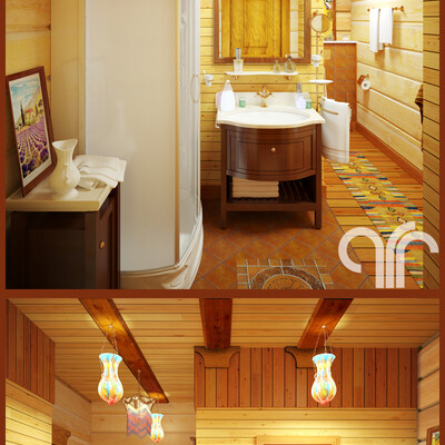 The wooden house. Guest bathroom