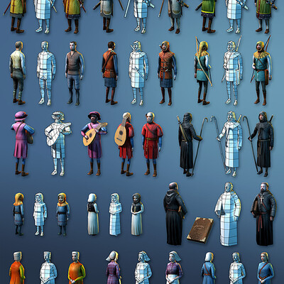 Medieval animated 3d characters