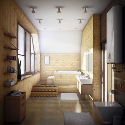 Bathroom in a countryside house