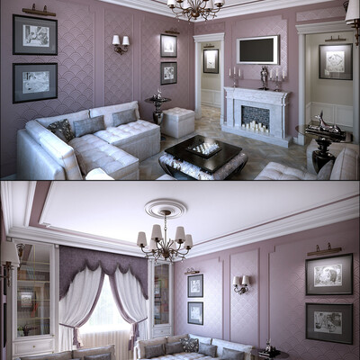 living room in shades serenevyh