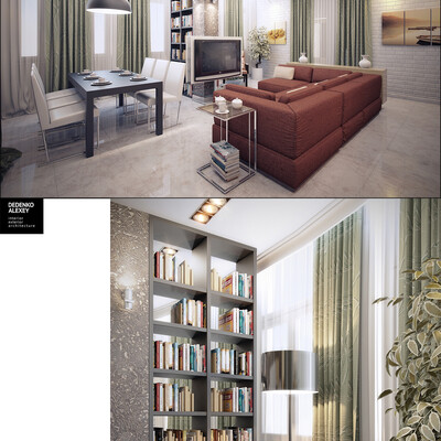 Drawing room in two-level apartment