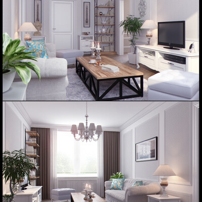 Living room in a light