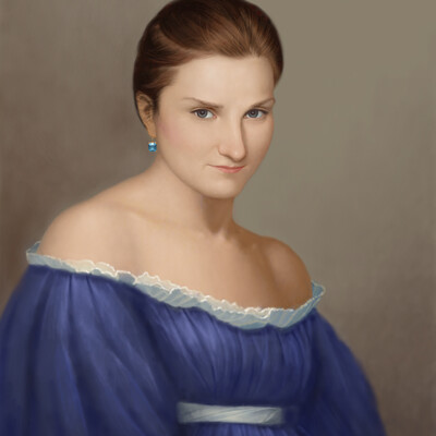 Girl with a topaz earring.