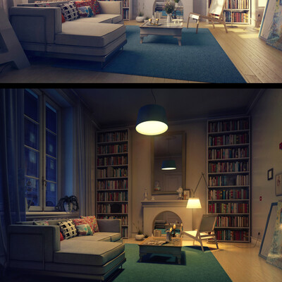 The interior in the Scandinavian style