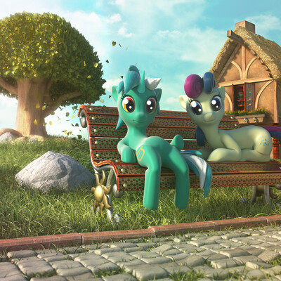 Sun and pony wonderful day