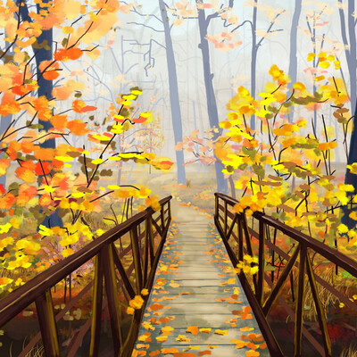 Autumn.Foggy park