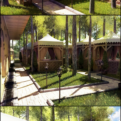 Summer patio cafe