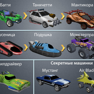 Rock n Roll Racing 3D cars