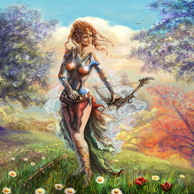 Elf woman, released arrow