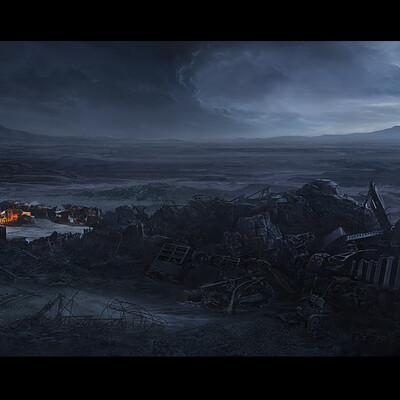 Night landscape with the rebel's camp