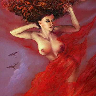 Flying woman