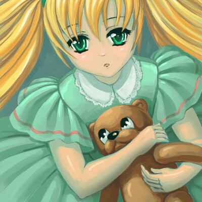 Girl with teddy bear