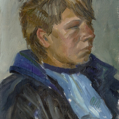 Study. Head of the boy.
