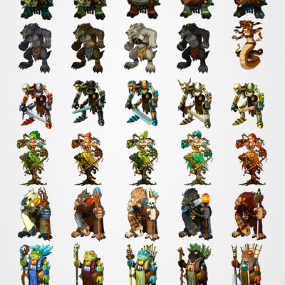 Characters for the game Elements battle