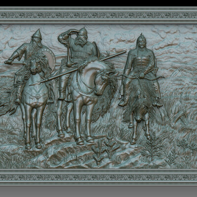 Panel "Heroes" (a painting V.Vasnetsov)