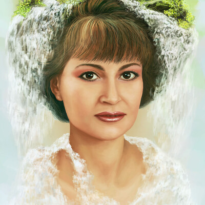 Waterfall portrait