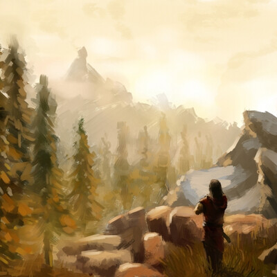 Morning in mountains