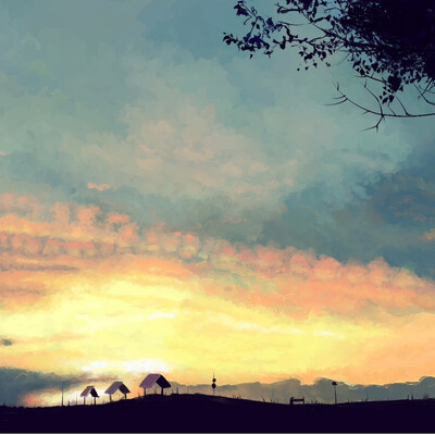 Sunset over the lake