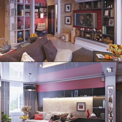 Living room / study room / hallway (eclectic)