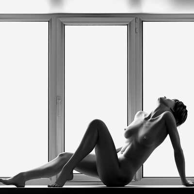 At a window