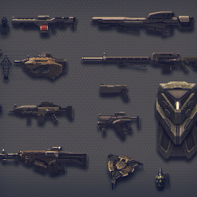 Concepts of weapons for the game (UFO Online: Invasion)