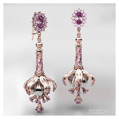 Fuchsia earrings