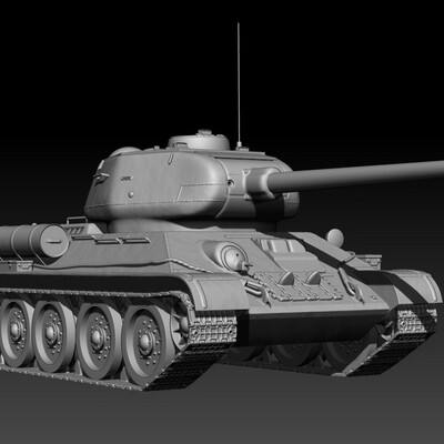 T 34-85 tank (Zbrush)