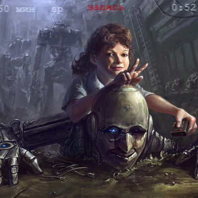 Girl and robot