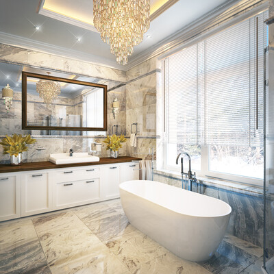 The guest bathroom