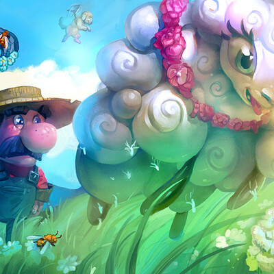 Mario and sheeps