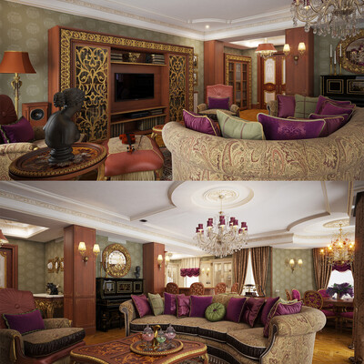 The apartment is in Baroque style