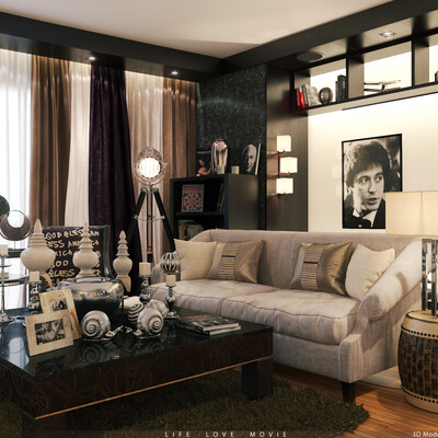 Living room and entrance hall from project "Life Love Movie"
