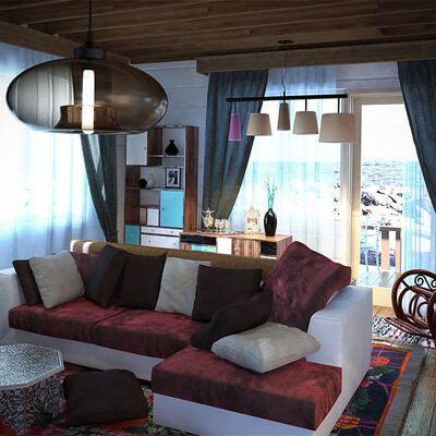 House-estate in Sosnovo. Living-room
