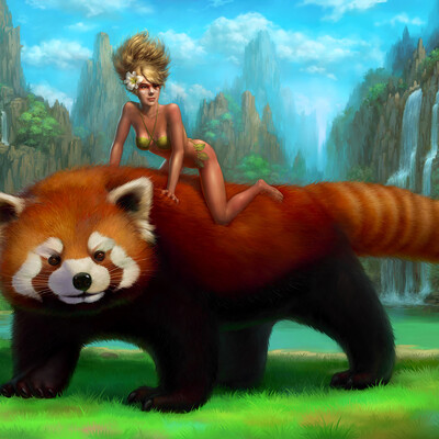 On big red panda