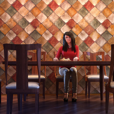 Girl with donuts