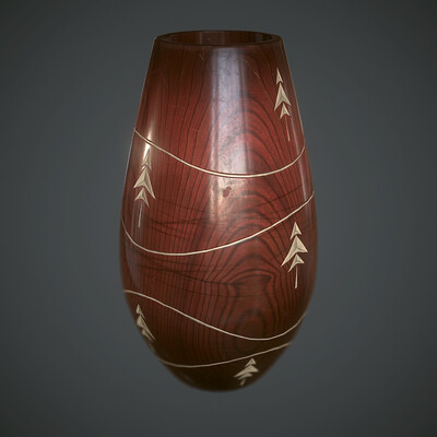 Old wooden vase