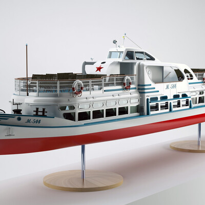 The motor ship "Moskvich" - model