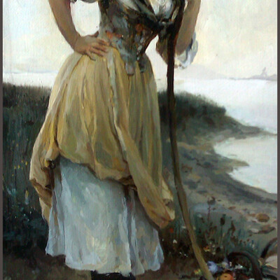 Cowgirl (copy of painting in the late 19th century)