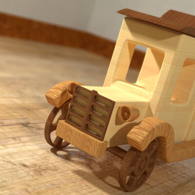 Wooden toy car