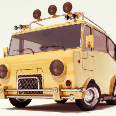 Cartoon minibus