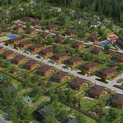 Settlement "In Riga Dream" - visualization, modeling.