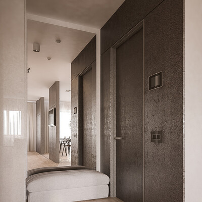 Design&Visualization of apartament in Moscow, Russia.