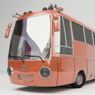 Cartoon intercity bus